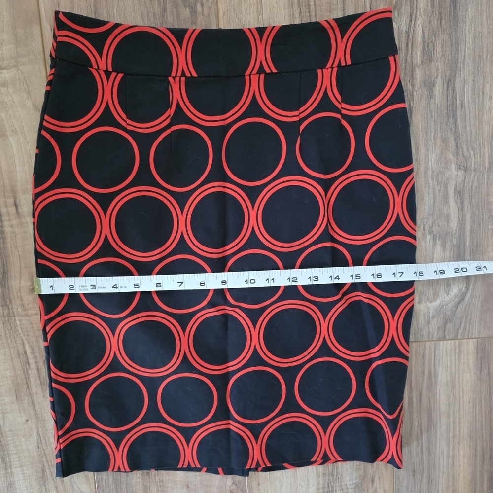 Banana Republic Black and Red Pencil Cotton Blend Skirt Knee-Length Size 2 - Picture 9 of 10